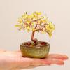 Laywin Fortune-Bringing Cat Home Decoration Item - Natural Yellow Crystal Tree - Tree of Wealth - Cat Desktop Decorative Item