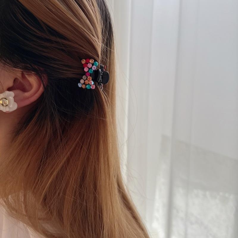 Exquisite Petite Rhinestone Bow Hairpin: Mini Claw Clip for Women, High Quality