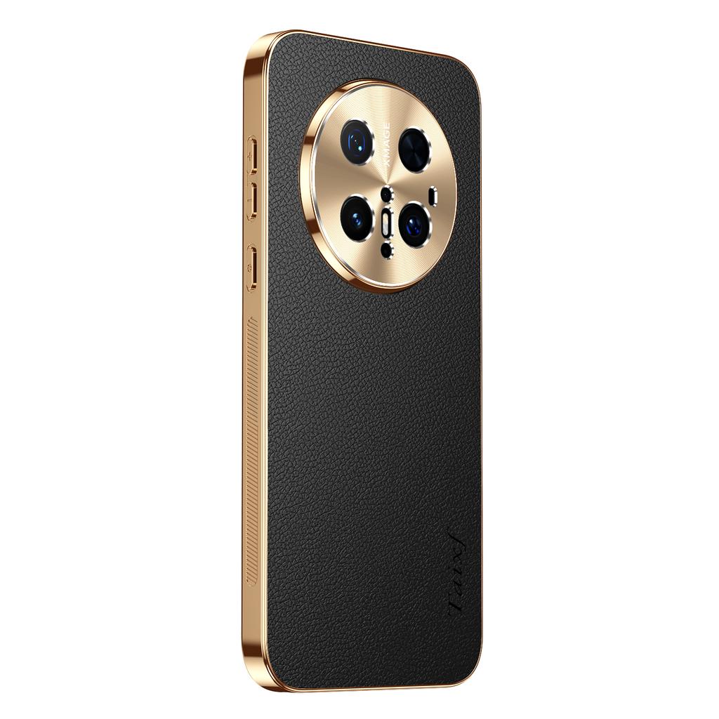 Leather Plating Shockproof Protection Cover For Huawei Mate 70 60 Pro + Plus Texture Lichee Pattern Case For Mate 50 40 30 Pro