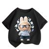 2025 Popular Labubu Cartoon Girl Short Sleeved T-shirt, Soft and Casual Children's Round Neck Short Sleeved Shirt