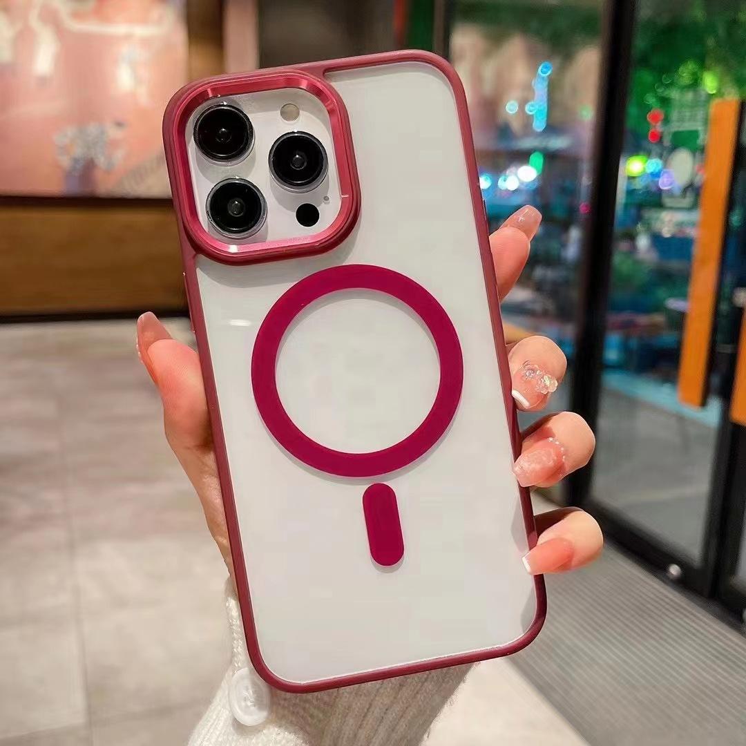 

Applicable To IPhone16 Mobile Phone Case, Gold Shield Magnetic Absorption Wireless Charging, Apple 14/15 Promax Acrylic Protection Case Apple 11Promax