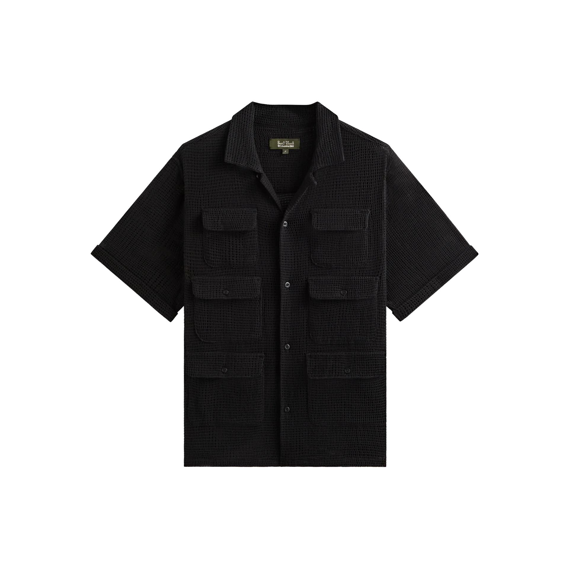 

Kith X Columbia South2 West8 Модная Универсальная Мягкая Приятная к Коже Рубашка с Коротким Рукавом с Множеством Карманов Мужские рубашки Черный KHM033098-001 L