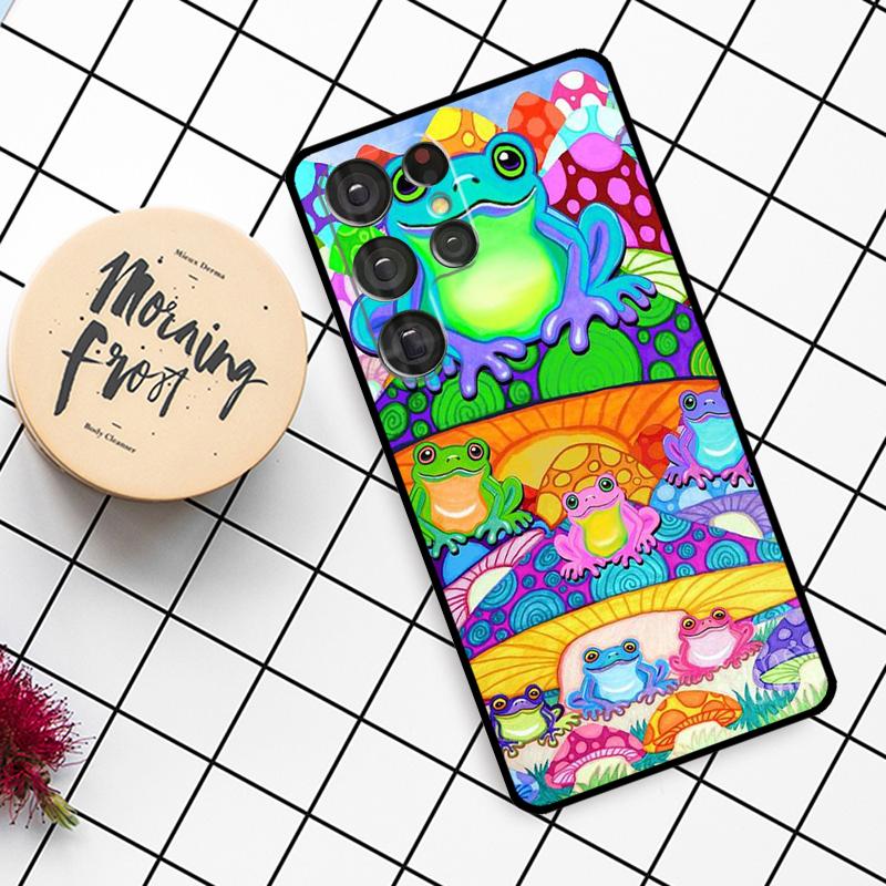 

Frong Froggy Art Groovy Hippie Case For Samsung Galaxy S24 FE S21 S22 S23 S25 Ultra S9 S10 Plus S20 FE S25 FE Phone Cover Galaxy S10 Plus