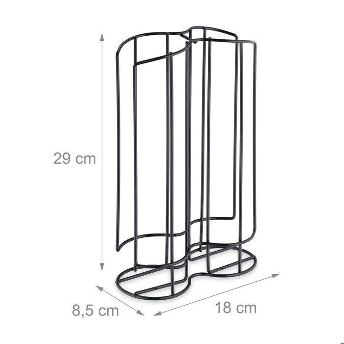 Relaxdays Rangement à capsules, pour jusqu’à 32 dosettes, H x L x P : 29 x 18 x 8,5 cm, noir
