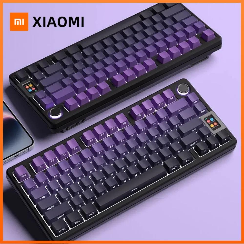 Xiaomi Black Purple Side Engraved Translucent OEM Keycaps 130+ Keys PBT Small Full Set Keycaps for 60/64/84/98/108 Mechanical Keyboards