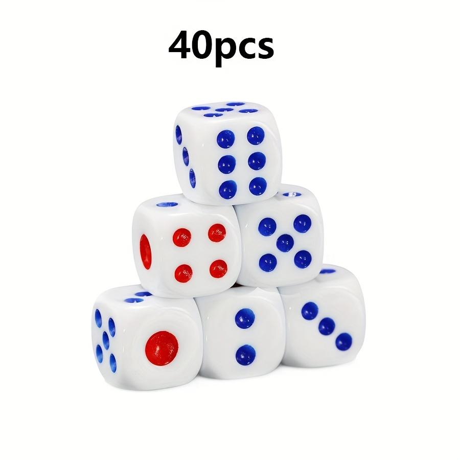 20/40/100pcs Classics Rounded Dice 10mm D6 Blue Red Dice for Bars KTV Puzzle Entertainment Dice Board Games Poker Game JXB