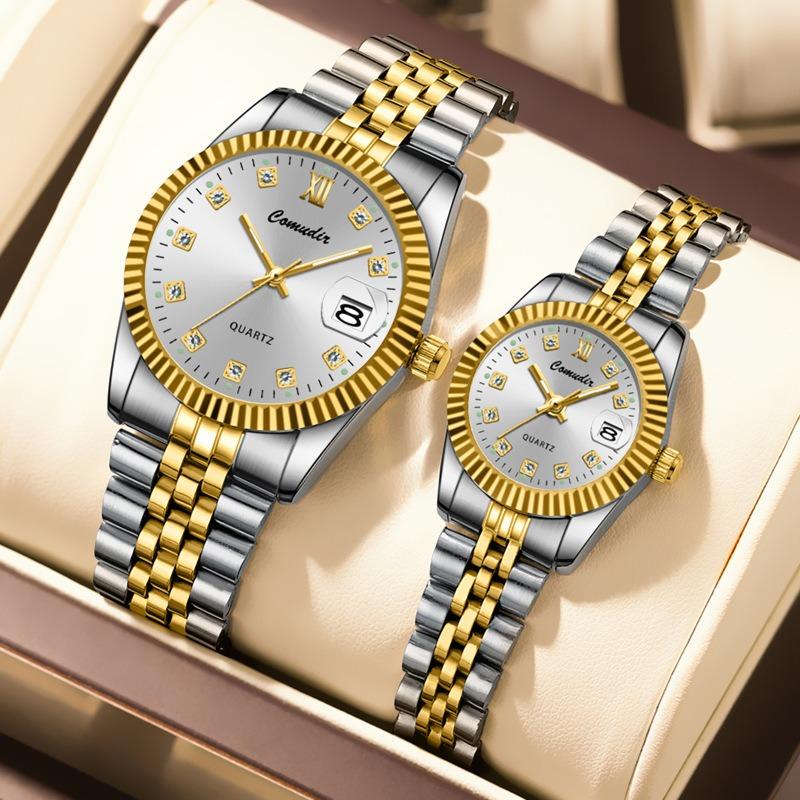 Watch Men's and Women's Pair Calendar Casual Quartz Watch