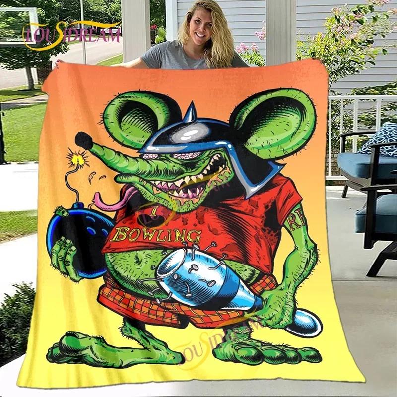 Cute Children's Holiday Birthday Gift Cartoon Rat Fink Cute Home Bedroom Decoration Thin Sofa Cover Sheets Four Seasons Blanket