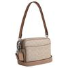 Coach Carey 21 Classic Logo Double Zipper Crossbody Bag With Detachable Shoulder Strap Women Shoulder Bag Sand-Yellow Gray-Brown CEK66-SVPWH