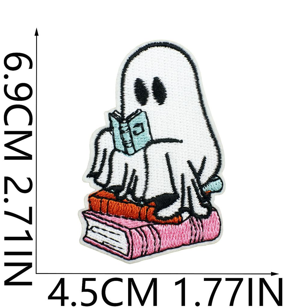 Halloween Cat Ghost Embroidery Cloth Sticker Holiday Decoration Flowers Witch Embroidery Chapter A Piao Bicycle Patch Sticker