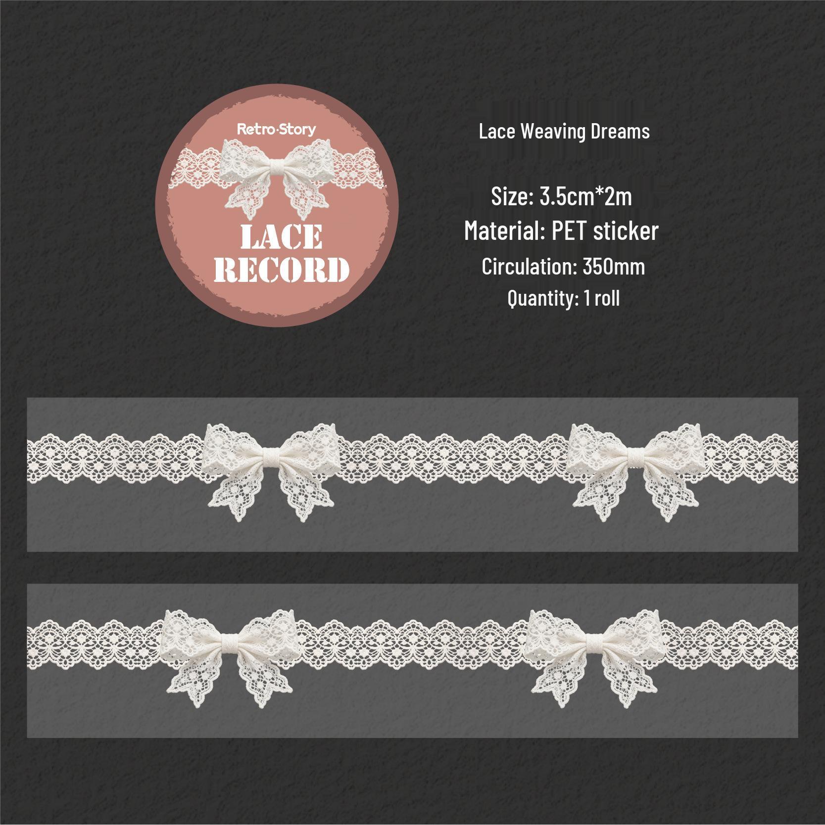 Retro Lace Tape: 6 Styles for DIY Journal Decoration & Collage