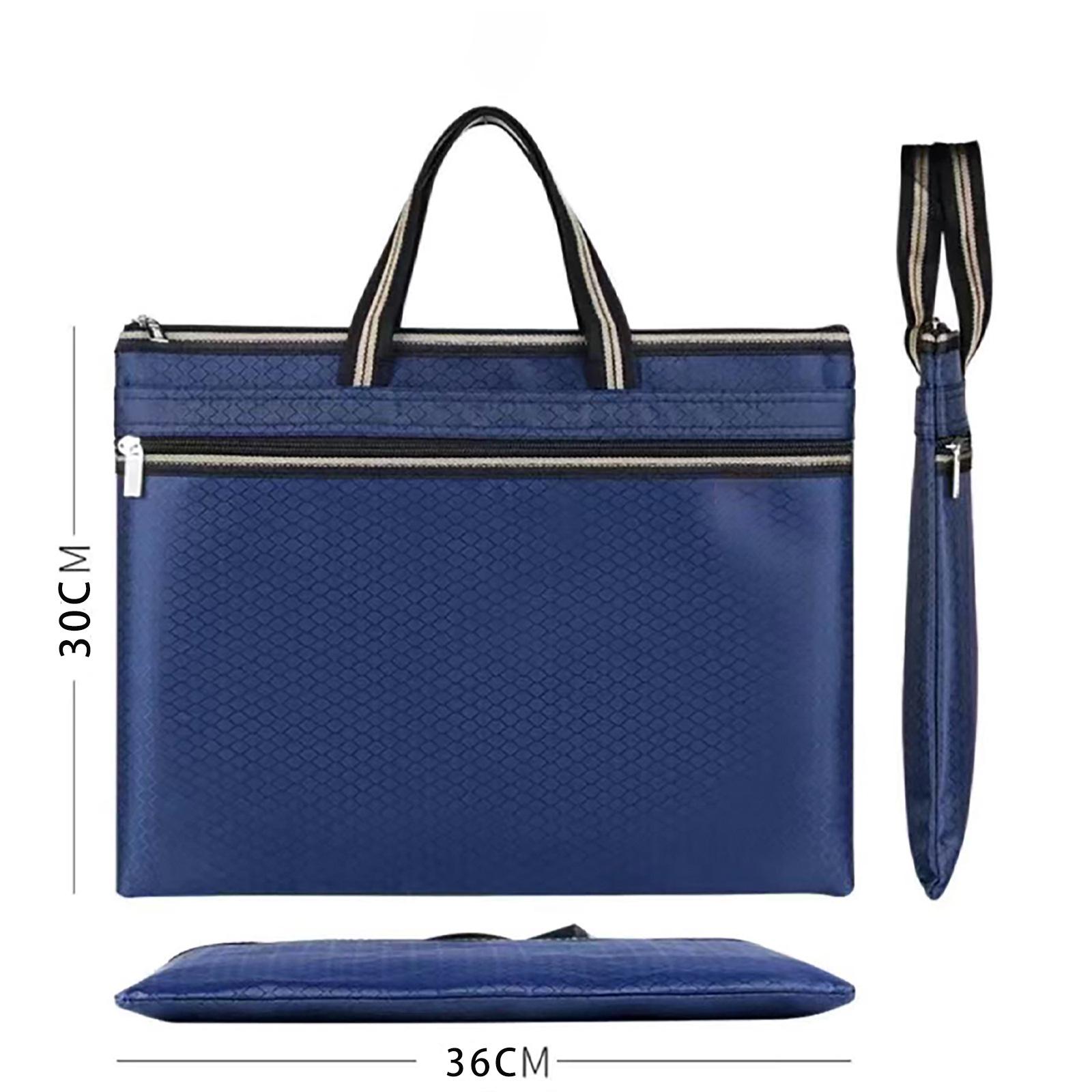 

Сумка для ноутбука и документов большой вместимости из ткани Оксфорд - Двухслойный деловой портфель 36x30 сапфир синий