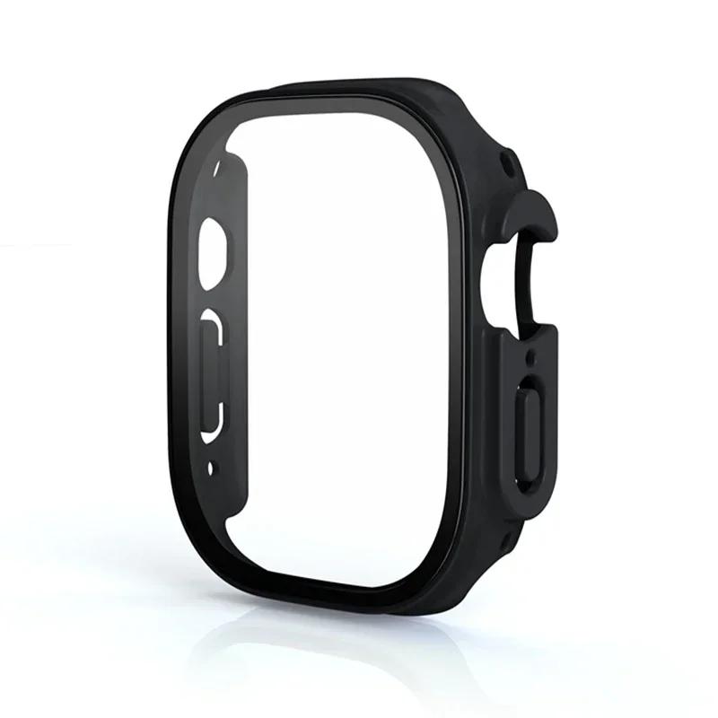 Hard Case For Apple Watch Ultra 3/2 49mm Screen Protector Tempered Glass Bumper Anti-Scratch Cover For iWatch Ultra 3/2/1 49mm