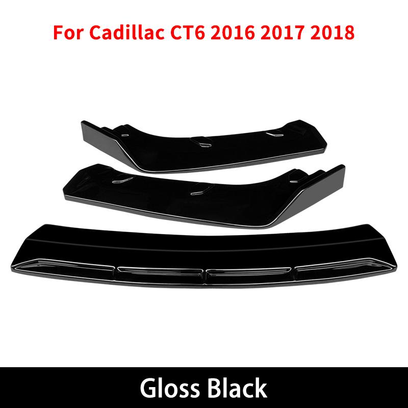 BKPTT1 Car High Quality Accessories For Cadillac CT6 2016-2018 Front Bumper Lip Body Kit Chin Spoiler Diffuser Guard Carbon Fiber ABS