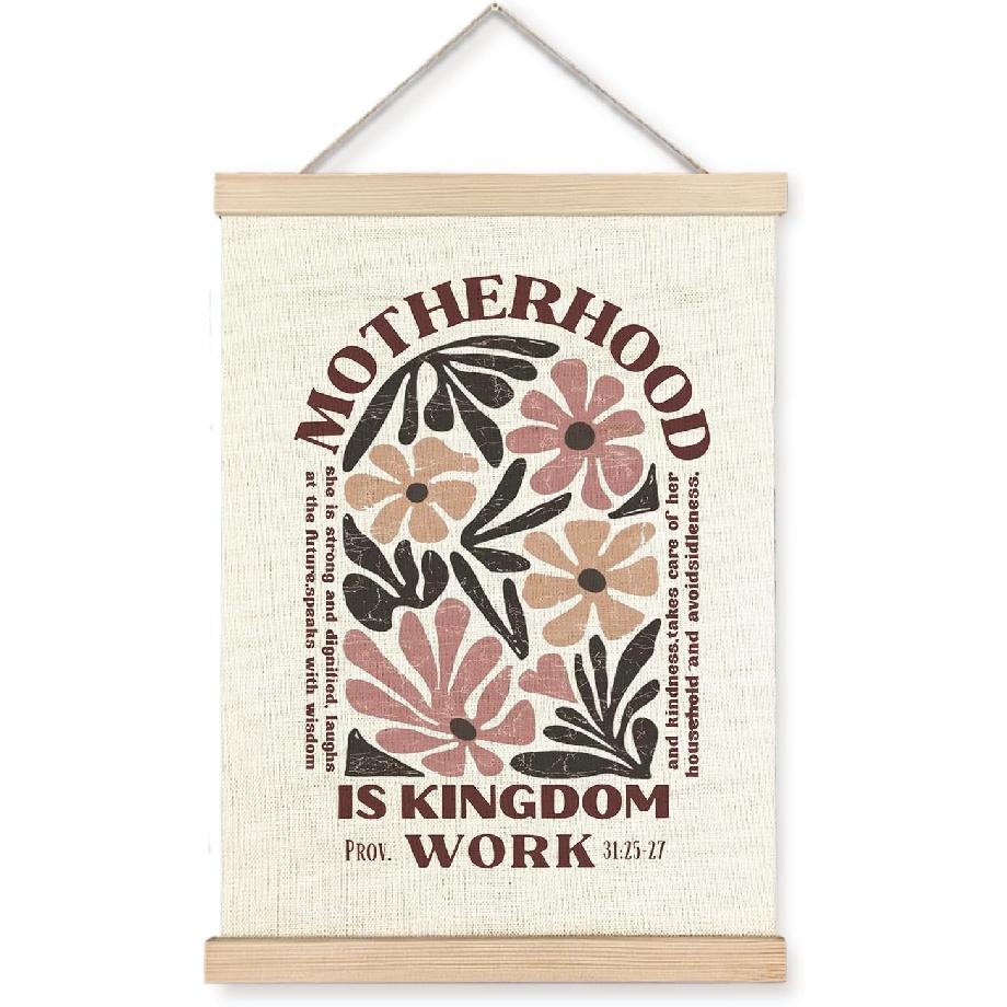 YTRGI Pink Bow Cross Christian Proverbs 31: 25 Wall Art Decor, Proverbs 31 Bible Wall Art, Proverbs 31 Woman Gifts, Bible Verse Religious Poster темно-красного