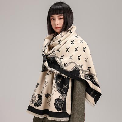 Sciarpa Imitazione Cashmere Catena Farfalla Rosa Personalizzata Double-Sided Alta Moda Caldo