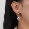 Cazador Gold Color Sakura Flower Pendant Earrings for Women Girls Stainless Steel Jewelry Drop Earrings Gift Wholesale 2026