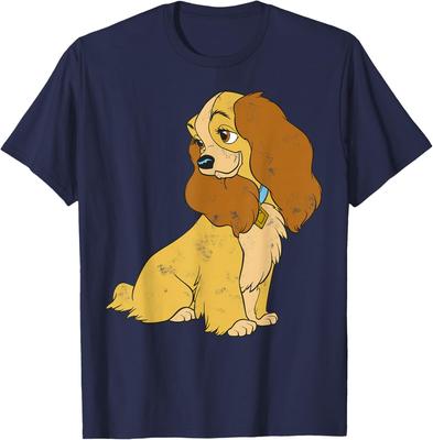 T-shirt Unisex Moda Calda Lady e il Vagabondo Ritratto Semplice S-4XL Regalo per Tutte le Stagioni