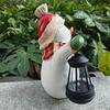 Solar-Powered Snowman Lantern - Outdoor Christmas Resin Ornament