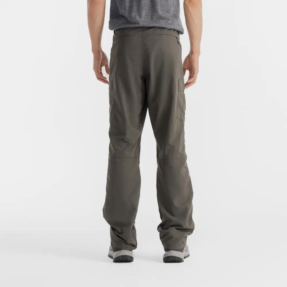 DECATHLON 100 Series TREK Solid Outdoor Ultra-Step Quick Dry Sports Mid-Rise Straight-Leg Slacks Men's Dark Olive Green