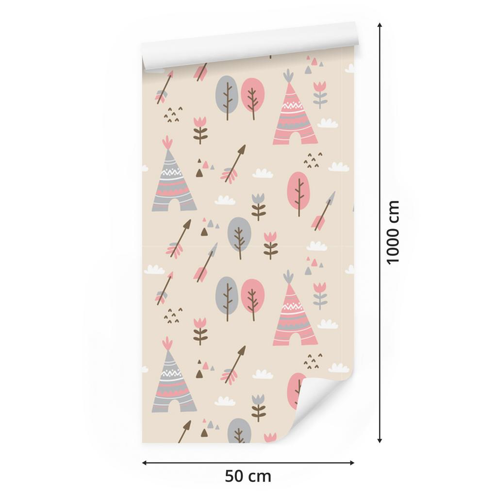 Trees and flowers wallpaper for living room and bedroom 50x1000