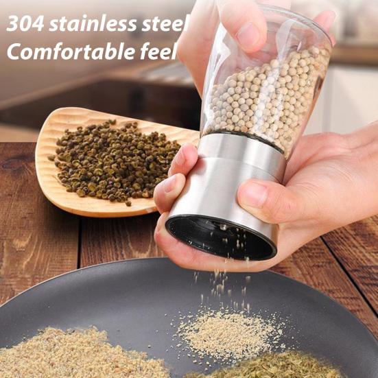 1/2Pcs Pepper Grinder Visible Transparent Glass Ceramic Core Manual Grinder Sea Salt Powder Grinder Seasoning Bottle Jar