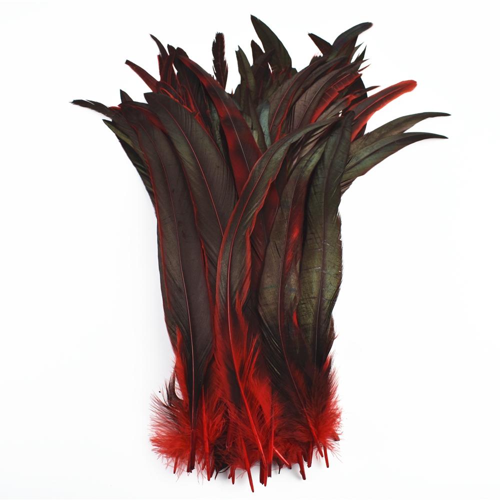 100Pcs Natural Rooster Feathers for Decoration 25-35cm 10-12" Chicken Pheasant Carnival Handicraft Accessories Decor For Clothes