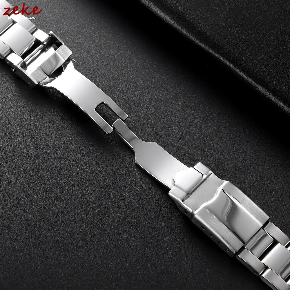 Luxury Solid Stainless Steel Band Folding Buckle 20mm Straps for Rolex Water Ghost Daytona Diving Belt Men's Watch Accessories