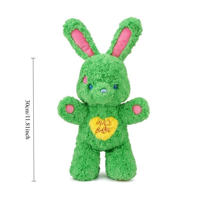 Valentines Day Easter Bunny Soft Cuddly Teddy Bear Plush with Fluffy Fur Adorable Heart Stuffed Animal Rabbit Romantic Gift