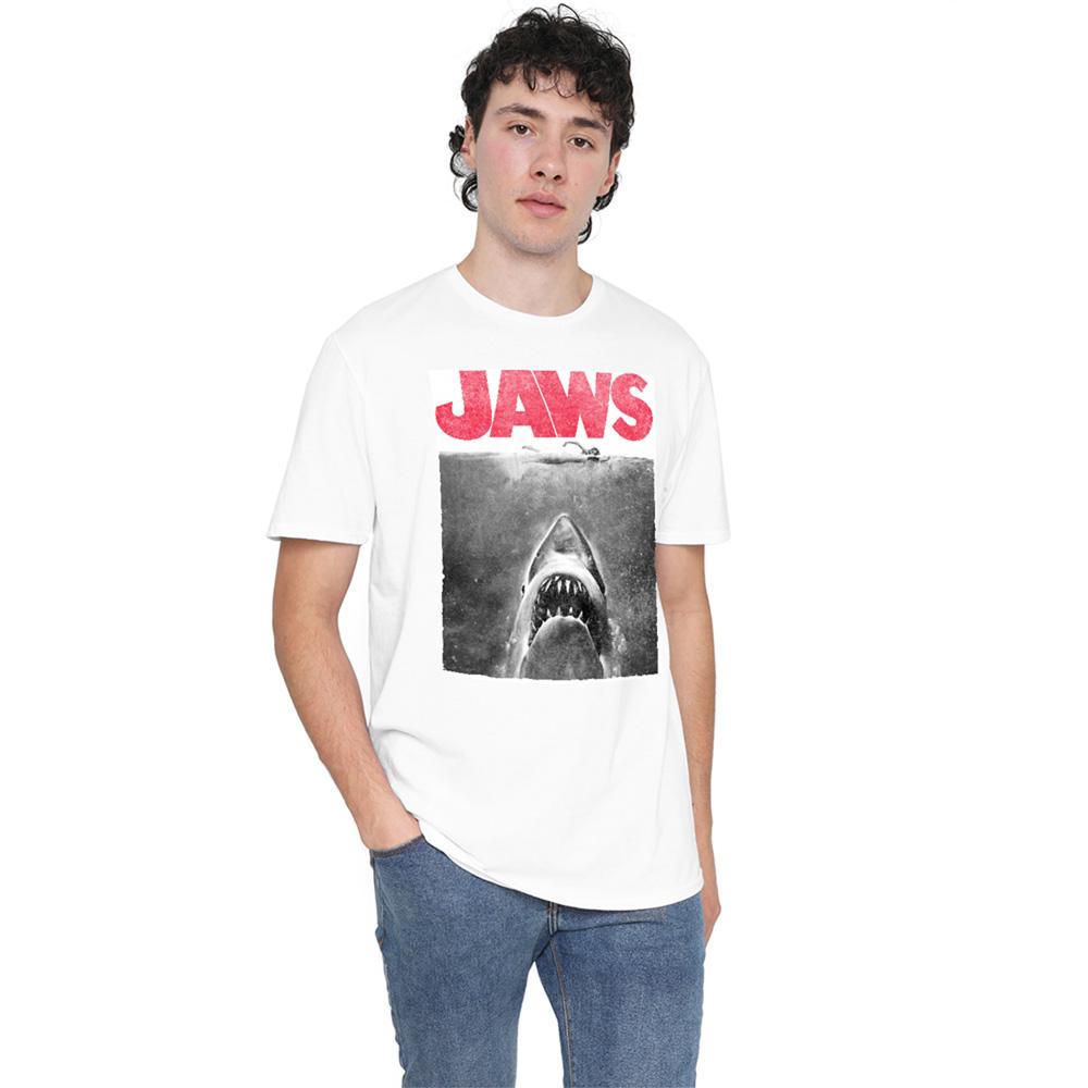Jaws Unisex Adult Vintage Poster Ringspun Cotton T-Shirt