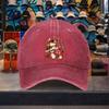 Frog Mushroom Graphic Baseball Cap Washed Cotton Vintage Adjustable Outdoor Casual Hat