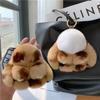 10cm Roztomilý plyšový králík Klíčenka Dámský kožíškový pompon Andělský králík Kroužek na klíče Králičí pompon Plyšové panenky Hračka Dívčí taška Klíčenka