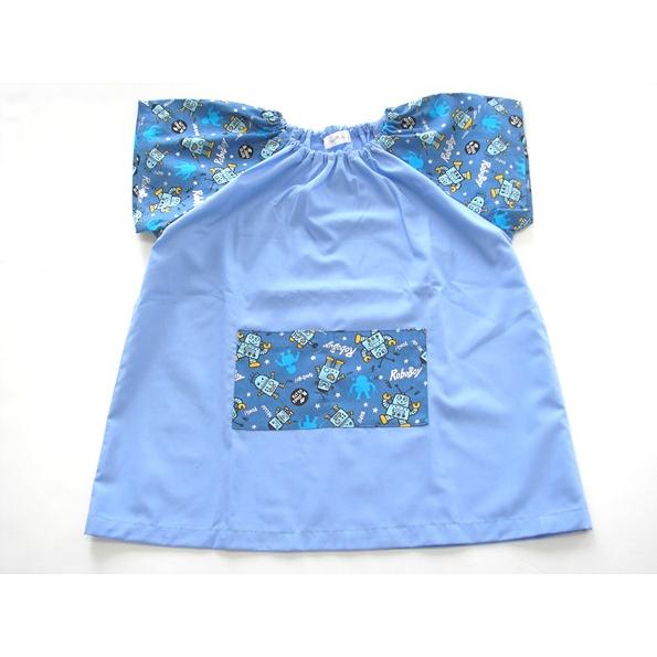 Short Sleeve Smock [Kindergarten Children/Toddlers] Blue Purple x Robot, Kindergarten, Nursery School, Elementary School, Commuting to School, Smock,