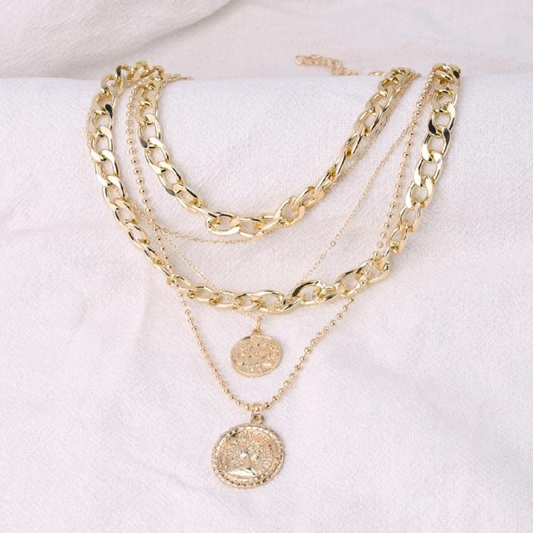 Elegant Layer Pendant Necklace Portable Alloy Jewelry Accessory for Gift Giving or Personalize Use