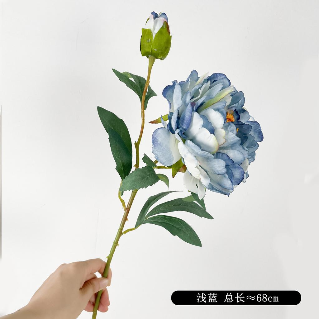 2 Head Artificial Peony Bouquet High Quality Long Stem Silk Fake Flowers Rose Pink For Bride Wedding Birthday Home Decors Bulk