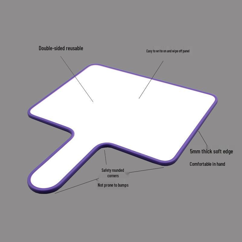 Dual-Sided Handheld Erasable Whiteboard for Classroom and Broadcast