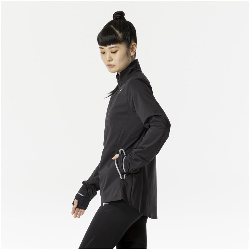 [Mizuno] Running Wear Thermal Charge Jacket Water-repellent Rest Recovery Reflective Print J2MEB702 Women's Black