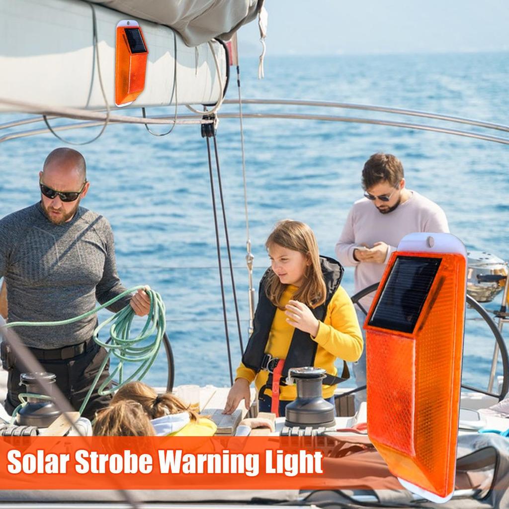 Solar Warning Light - Solar Flash Warning Light, LED Warning Light, Automatic Turning Off,