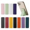 Support de téléphone adhésif compact en cuir - Pliable, Couleur unie, Ajustement universel