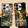 Carp Fish Fishing Rod Plating Phone Case For Xiaomi Poco X5 X6 X7 X8 Pro Max F8 Ultra F7 M8 M7 M5S Redmi 15C 15 14C 13C 13 X3 12