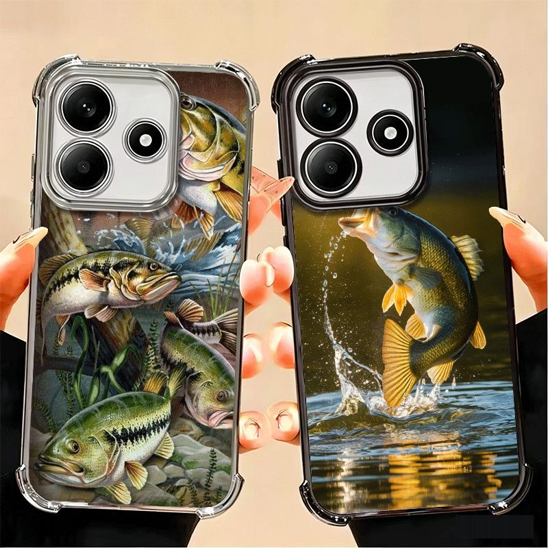 Carp Fish Fishing Rod Plating Phone Case For Xiaomi Poco X5 X6 X7 X8 Pro Max F8 Ultra F7 M8 M7 M5S Redmi 15C 15 14C 13C 13 X3 12