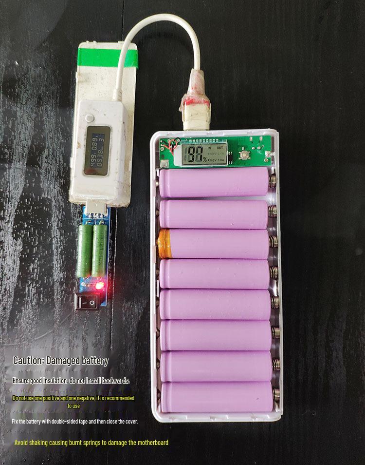 Solderless 8-Section 18650 Battery Box DIY Power Bank Kit with LCD Screen