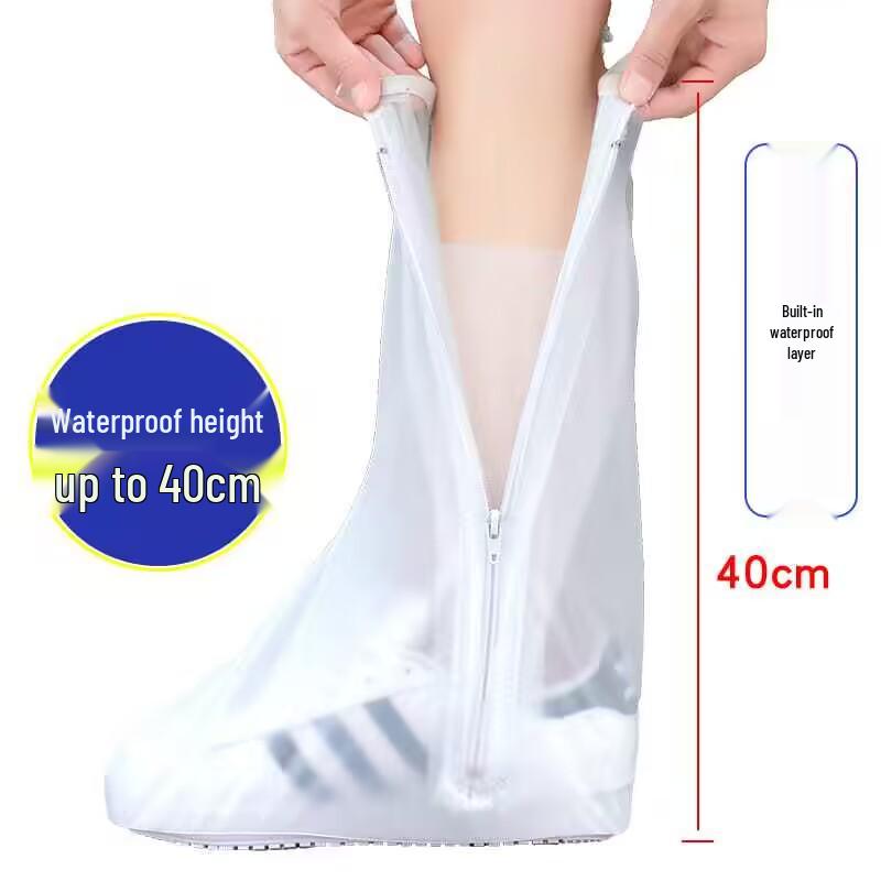 Unisex PVC Waterproof High-Top Non-Slip Shoe Covers for Travel