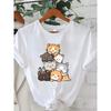 Adorable Pile of Cats Graphic Tee Kawaii Cartoon Kitten Stack Design Casual Cotton T-Shirt for Cat Lovers and Pet Fans