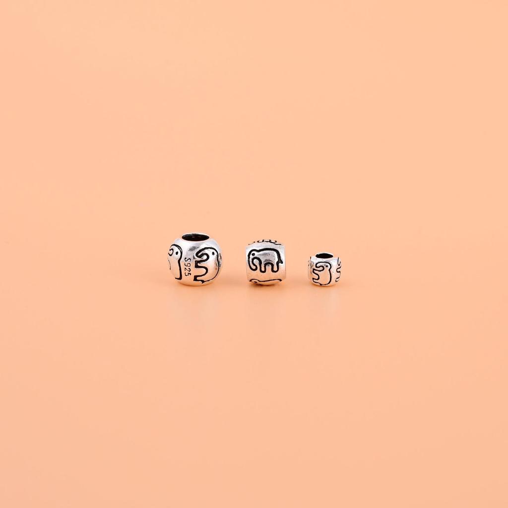 S925 Sterling Silver Elephant Spacer Beads for DIY Bracelets