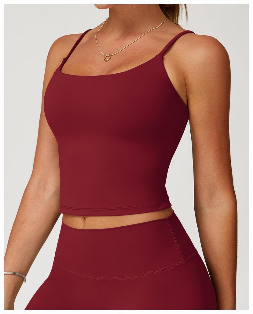 Brushed Yoga Tank Top with Hollow Back & Double Straps - Women's Sports & Fitness Vest 3063