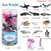 Oenux Miniature Animals Set Wild Sealife Farm Dinosaur Brinquedo Figurine Model Action Figures Zoo Cute Education Kids Toy Gift