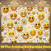 2D Flachdruck Niedliches Emoji & Sonnenmuster Kulisse