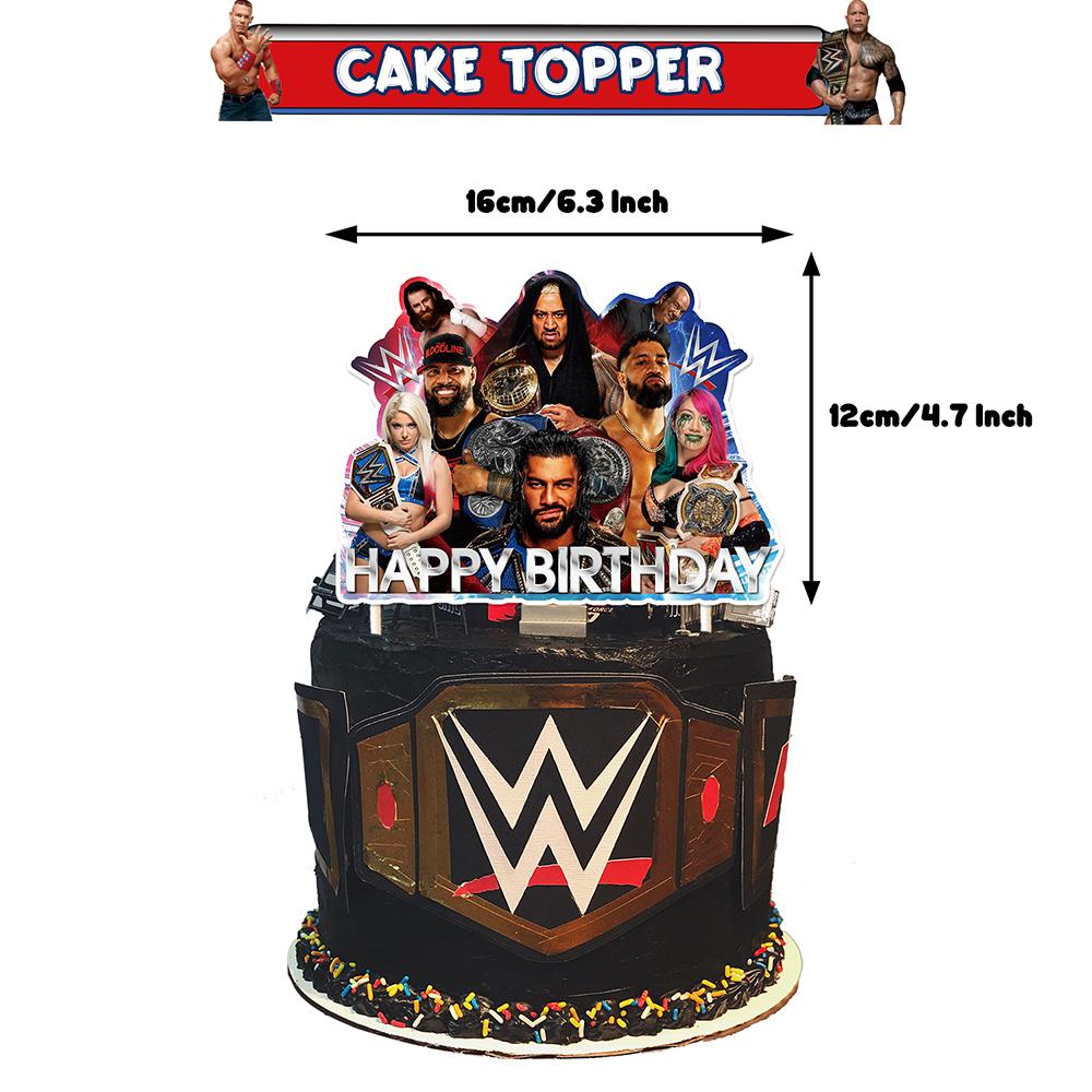 32pcs Wrestling Party Decorations Set Include Banner, Cake Topper, Balloon