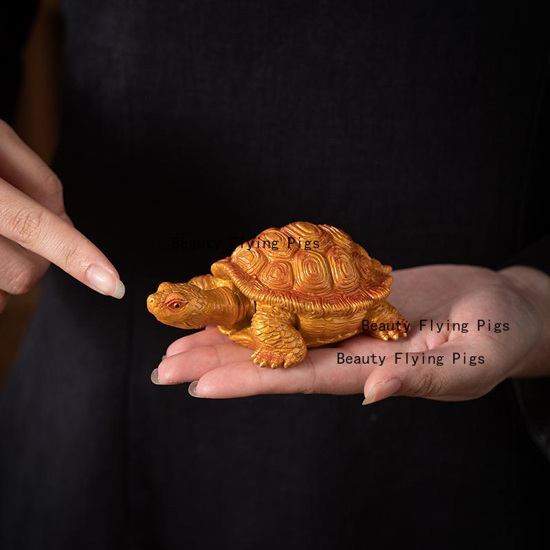 Resin Creative Color Changing Turtle Tea Pet Ornament Animal Friendly Tea Tray Desktop Decoration Accessories